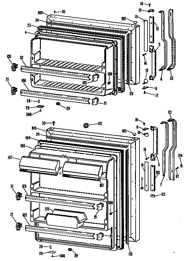 GE TBX18KLGRHA door diagram
