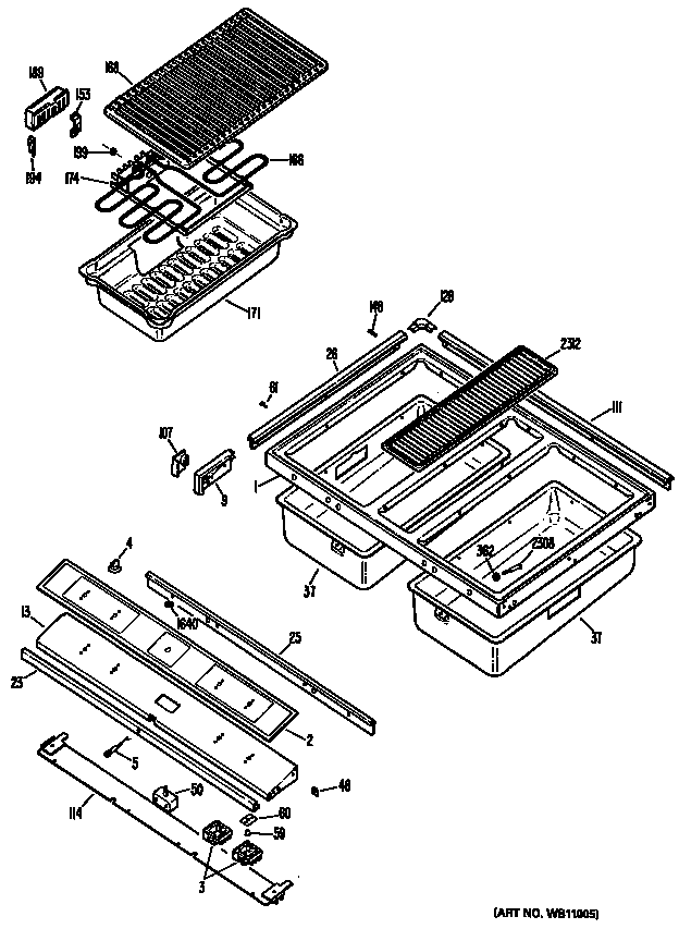 GE JXDL440N1 cooktop diagram