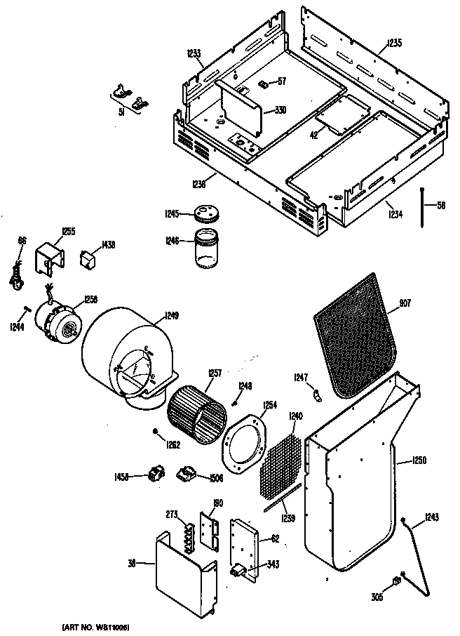 GE JXDL440N1 vent diagram