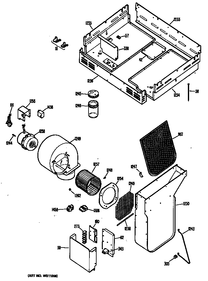 GE JXDL451N1 vent diagram