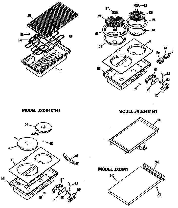 GE JXDL451N1 accessory modules diagram