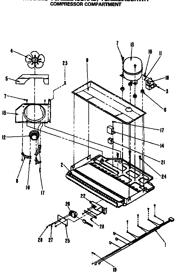 GE TCX22ZASBR compressor compartment diagram