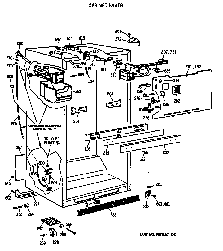 GE TBX22JITNRAD cabinet parts diagram