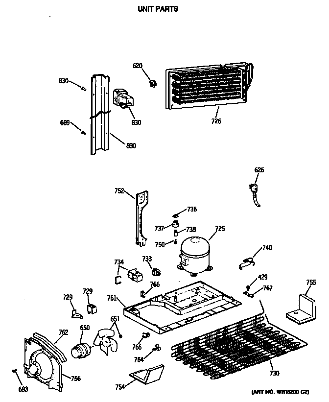 GE TBX22JITNRAD unit parts diagram