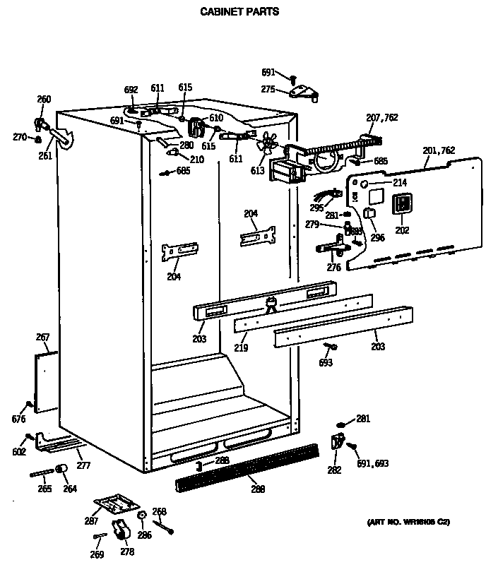 GE TBX21JATNRAD cabinet parts diagram