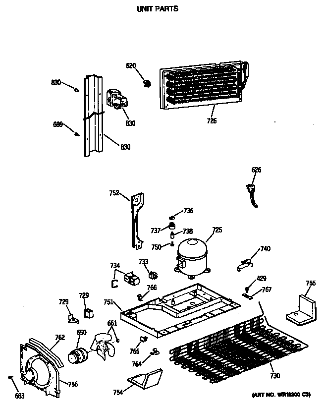 GE TBX21JATNRAD unit parts diagram