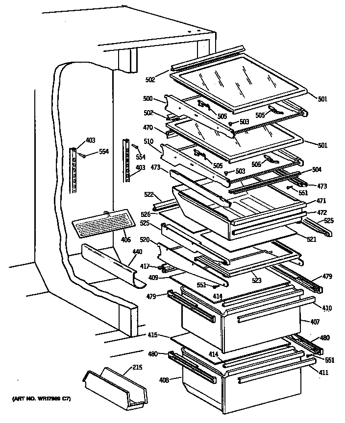 GE TFG27PRVAWW shelves diagram