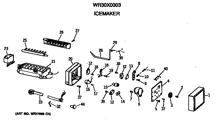 GE TFG27PRVAWW icemaker diagram