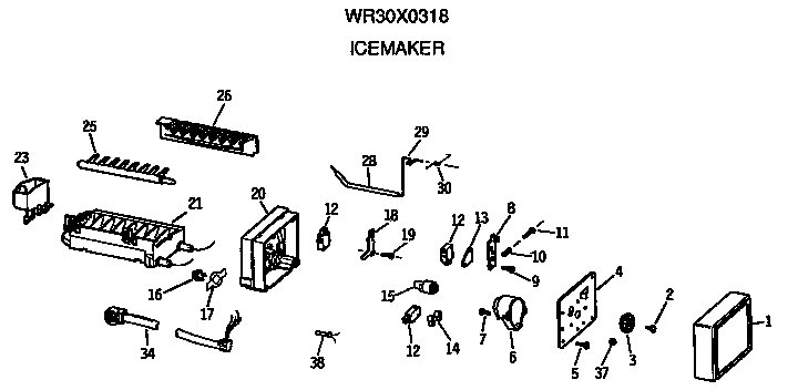 GE TBX18SAXBRAA icemaker diagram