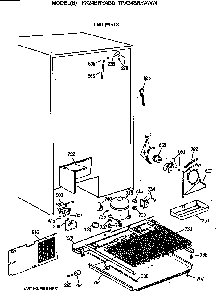 GE TPX24BRYABB icemaker diagram