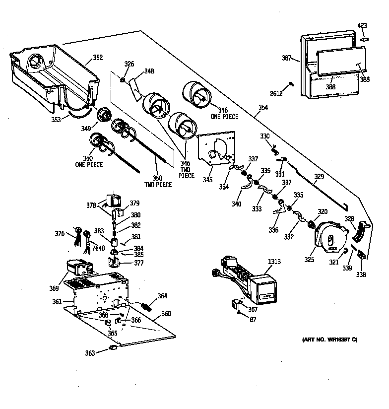 GE ZISB42DYA ice bucket assembly diagram