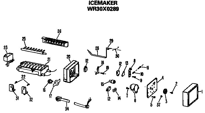 GE TBX18TRBRWH icemaker diagram