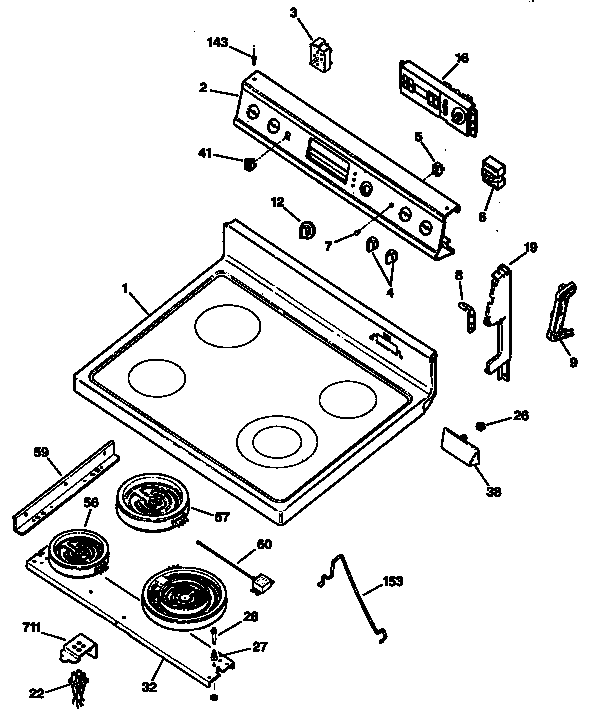 GE JBP78GS2 cooktop diagram