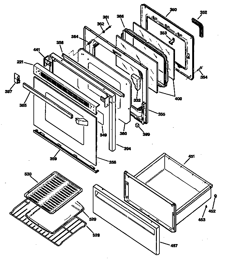 GE JBP78GS2 door diagram