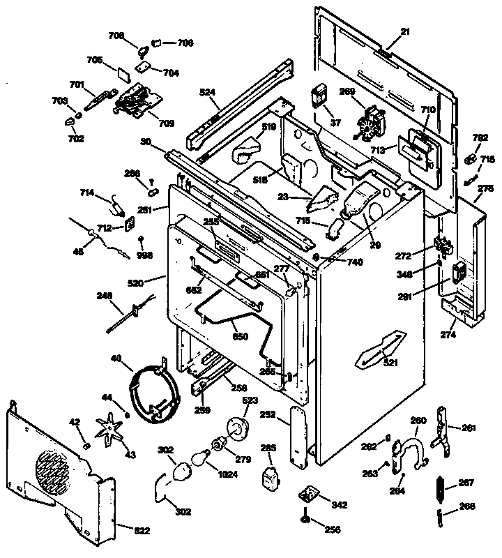 GE JBP95AT3 body diagram
