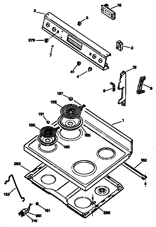 GE JBP58GS2 cooktop diagram