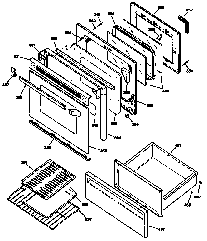 GE JBP75GS2AD door diagram