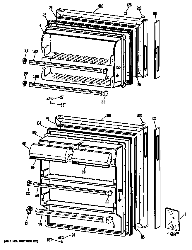 GE CTHY15CPJRAD doors diagram
