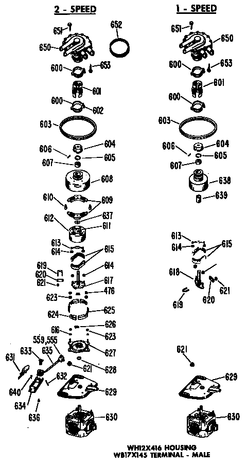 GE WWA7079VCL 1-speed diagram