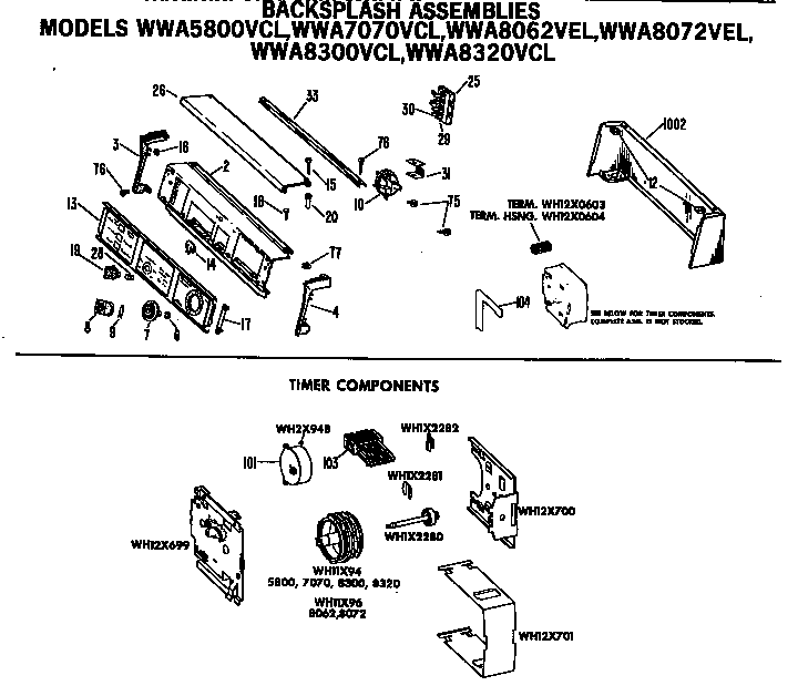 GE WWA8320VCL timer components diagram