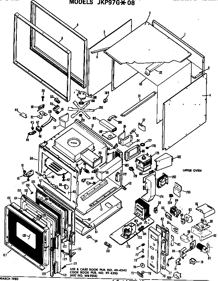 GE JKP97G*08 upper oven diagram
