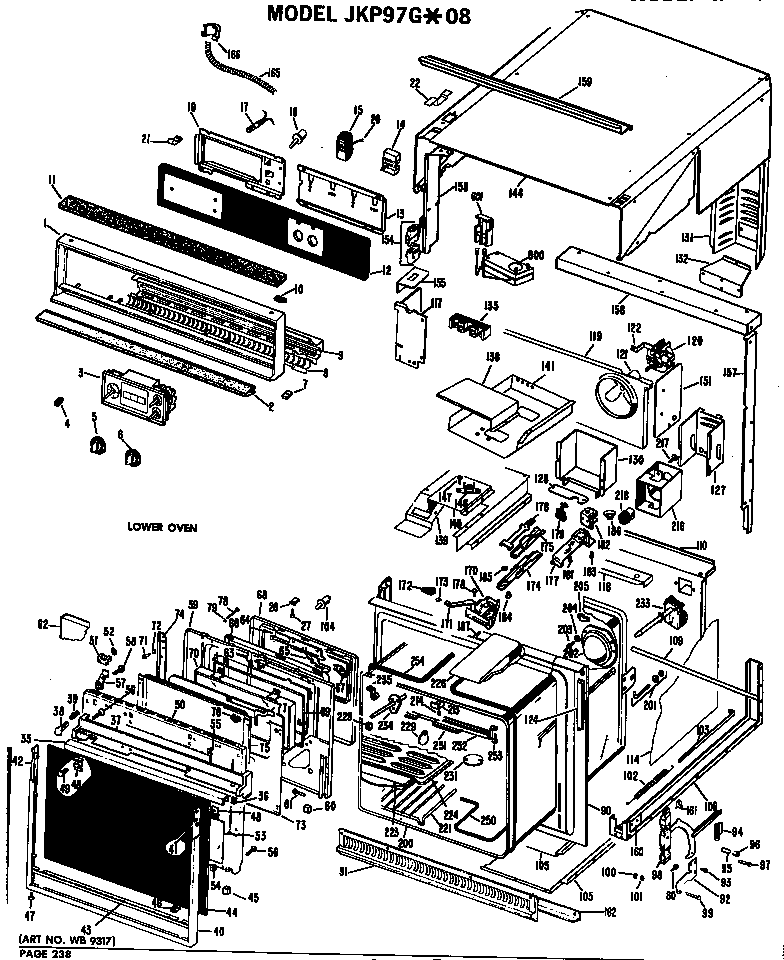 GE JKP97G*08 lower oven diagram