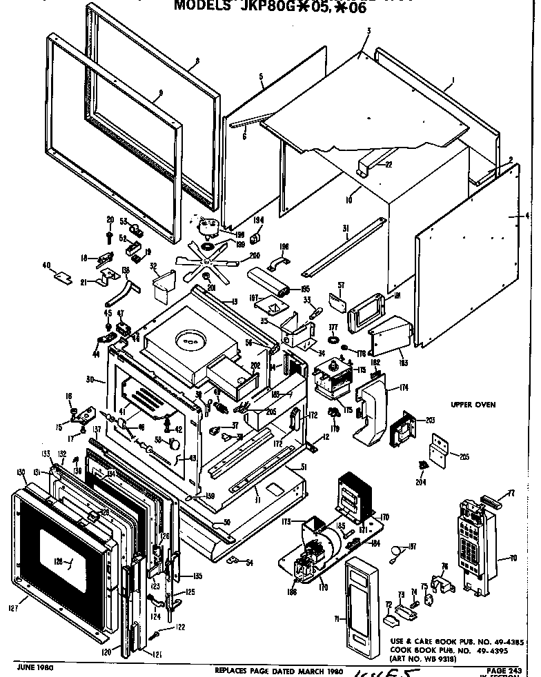 GE JKP80G*05 upper oven diagram
