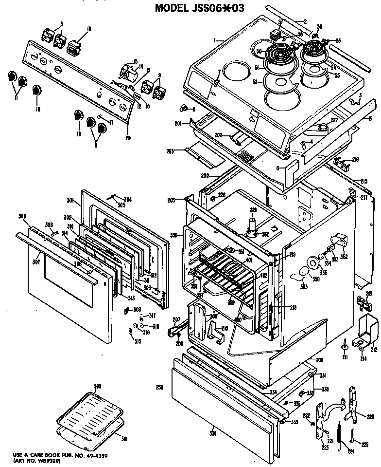 GE JSS06*03 electric range assembly diagram
