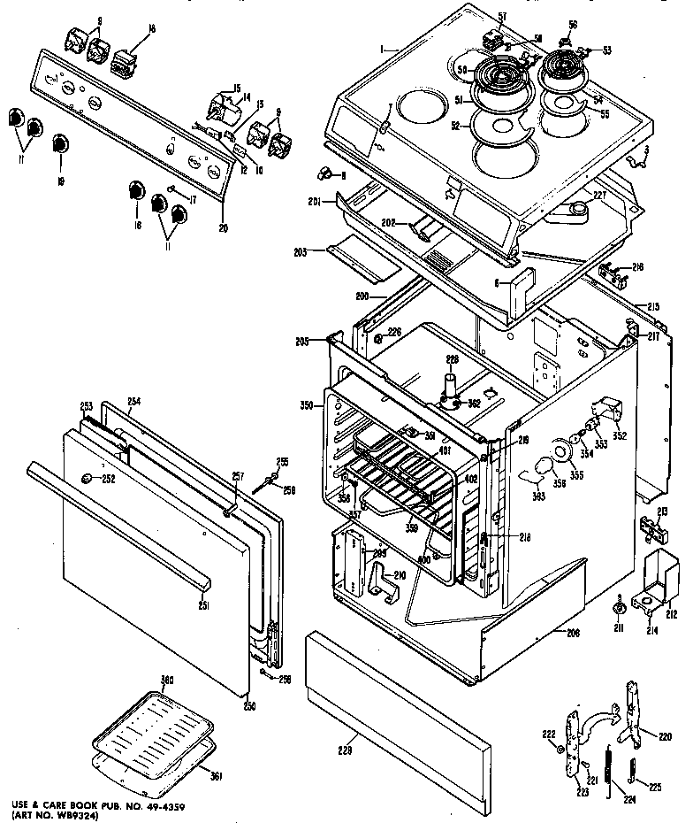 GE JSS01*03 electric range assembly diagram
