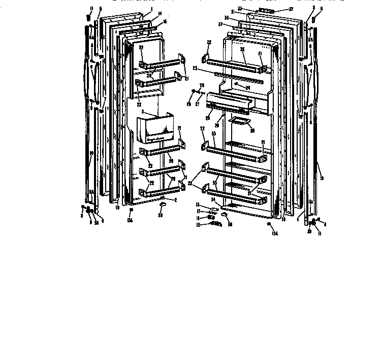 GE TFF19BAC doors diagram