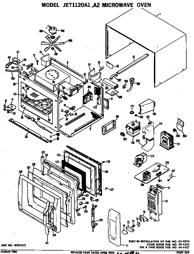 GE JET1120A2 microwave oven diagram