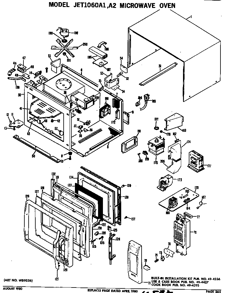 GE JET1060A1 microwave oven diagram