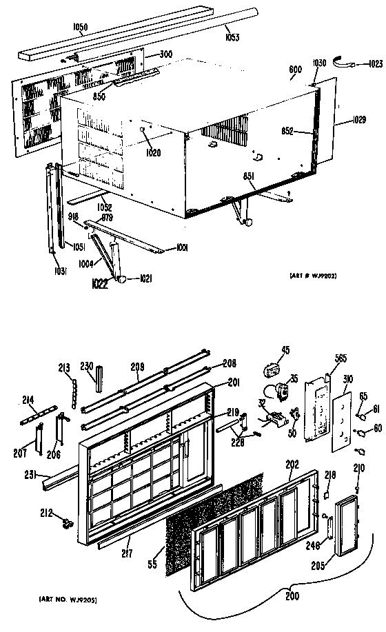 GE AGDM723DACH1 cabinet/grille diagram