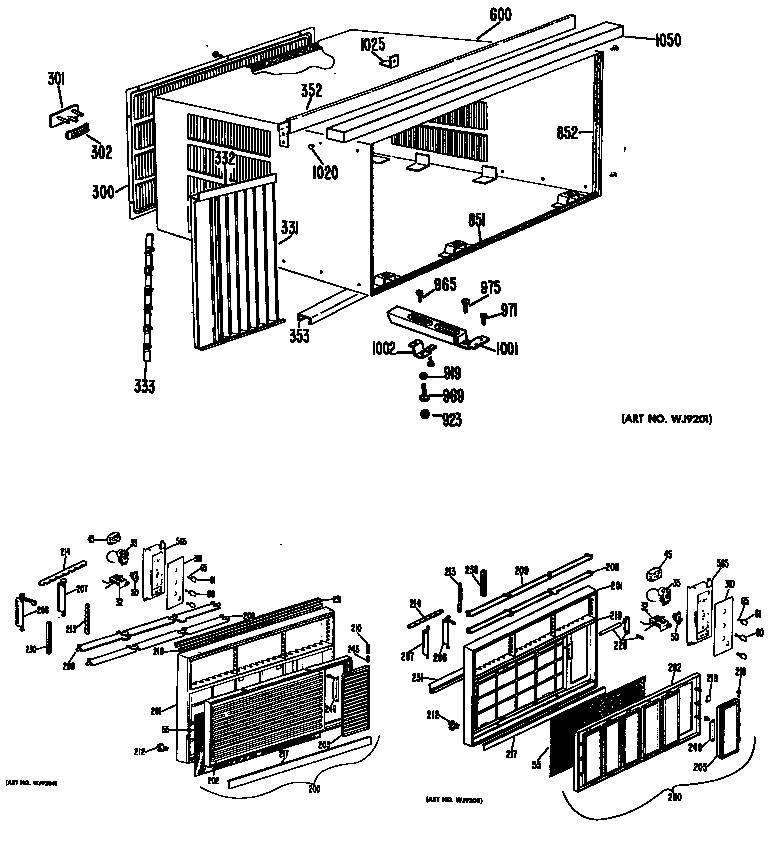 GE AD910FMQ3 cabinet/grille diagram
