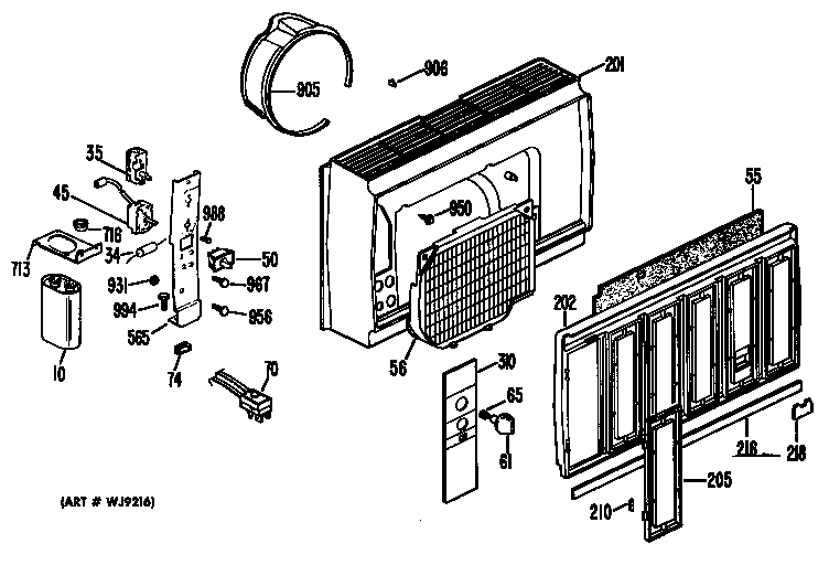 GE AT606FNK1 grille diagram