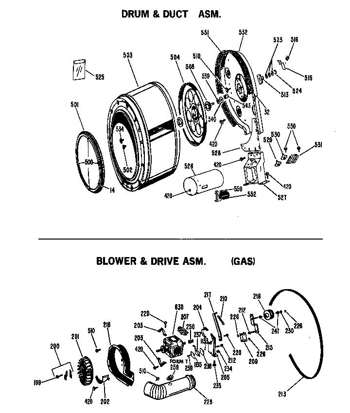 GE DDC4397VEL blower & drive asm. (gas) diagram