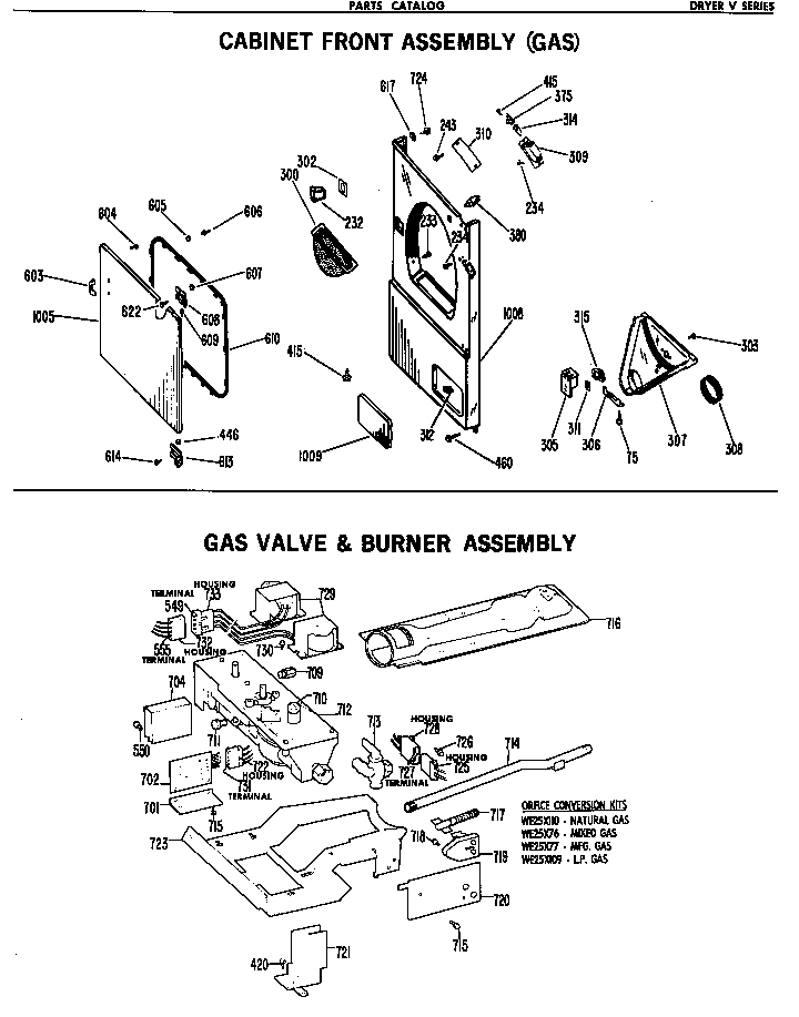 GE DDG5989VCL gas & valve burner assembly diagram