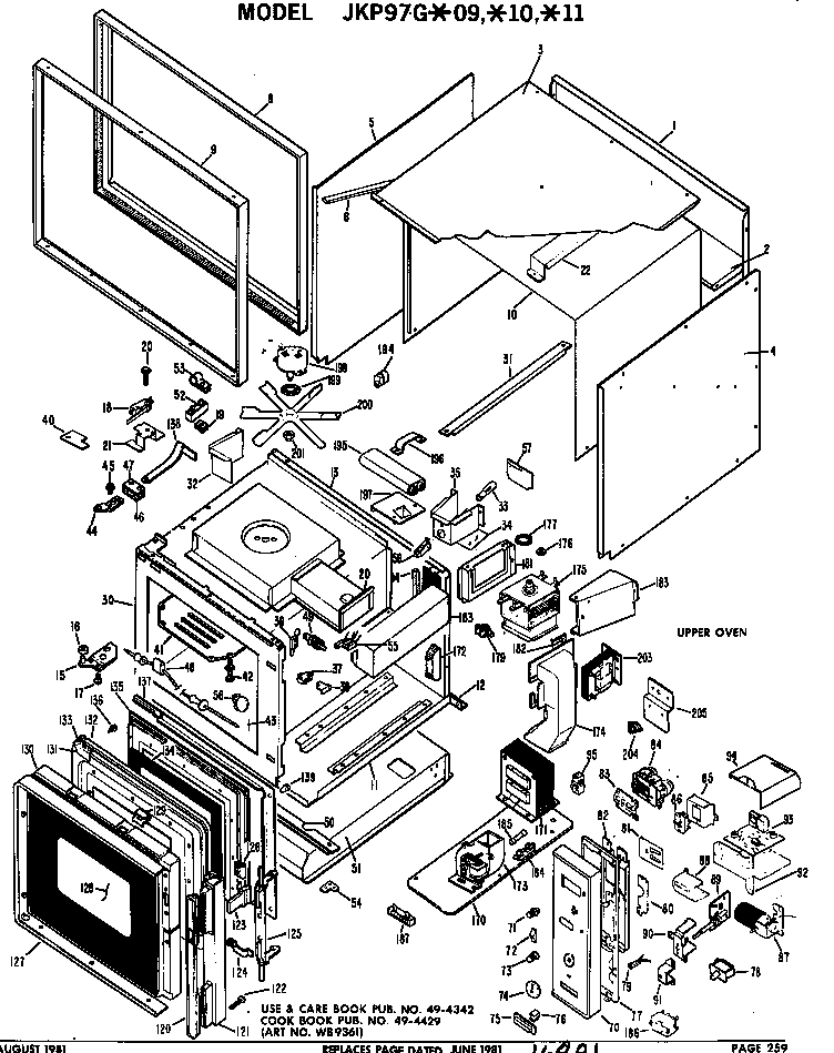 GE JKP97G*09 upper oven diagram