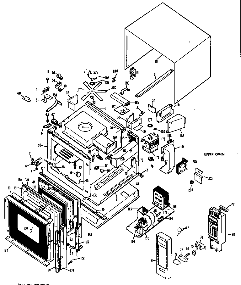 GE JX90001 upper oven diagram