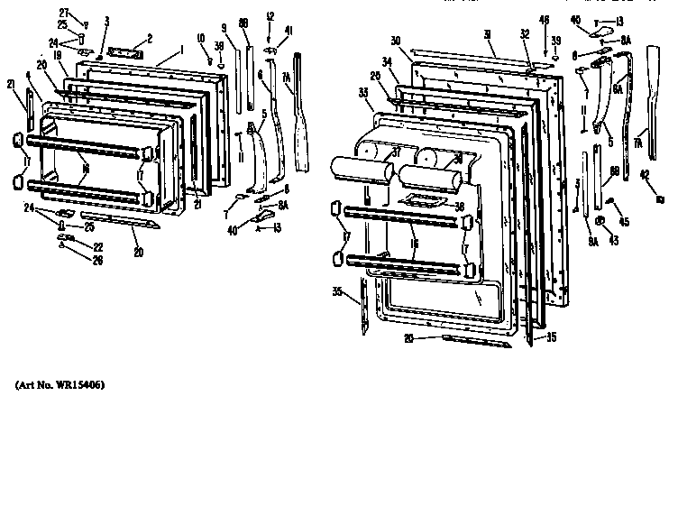 GE TBFA21DAB doors diagram