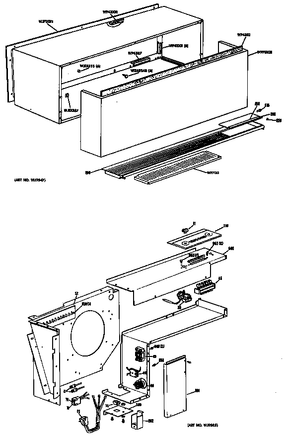 GE A3B668CKAST1 cabinet diagram