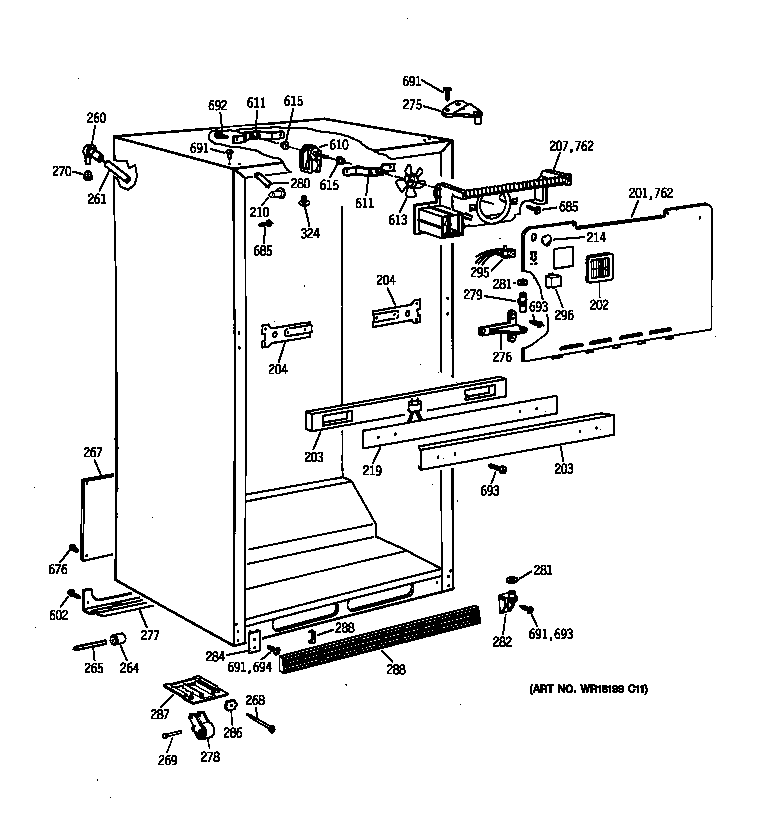 Hotpoint CTX21EAXFRWH cabinet parts diagram