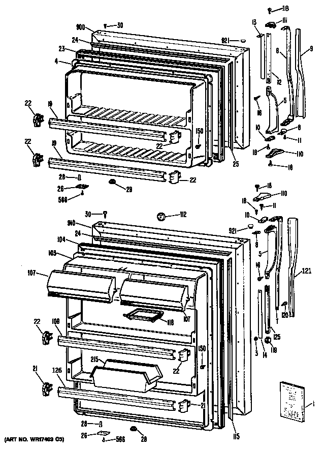 Hotpoint CTX18CPJRWH doors diagram