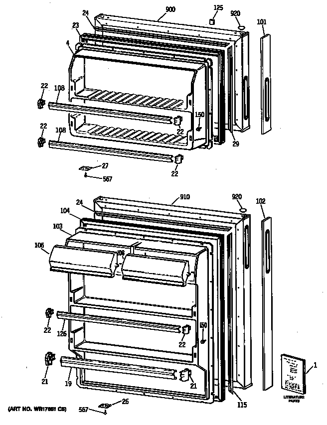 Hotpoint CTE16CYSFRWH doors diagram