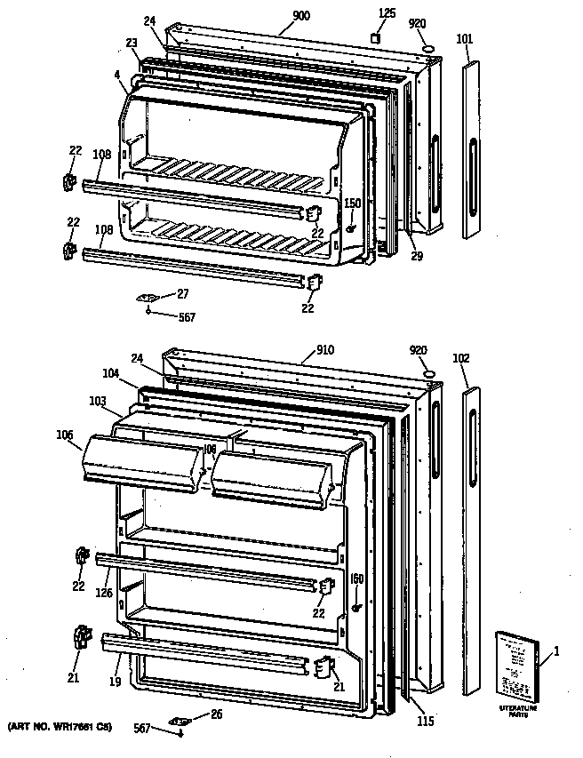 Hotpoint CTE16CYSDRWH doors diagram
