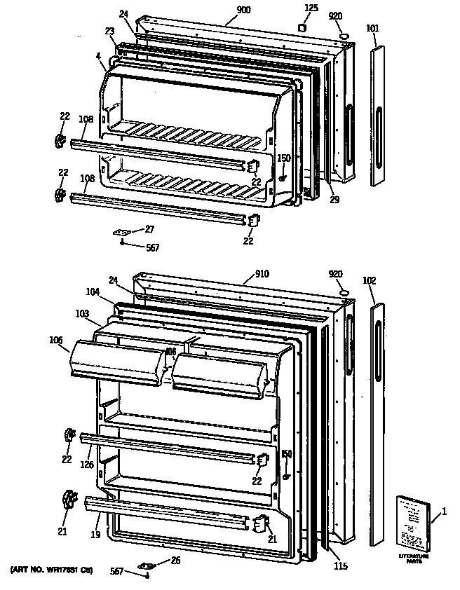 Hotpoint CTH16CYSERWH doors diagram
