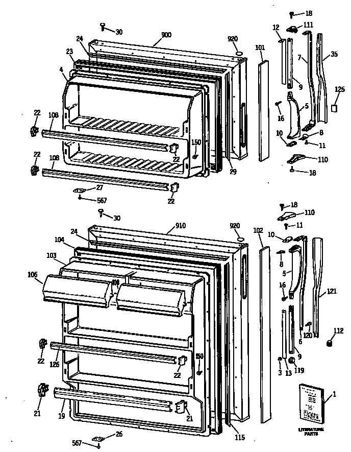 Hotpoint CTX14CISDLWH doors diagram