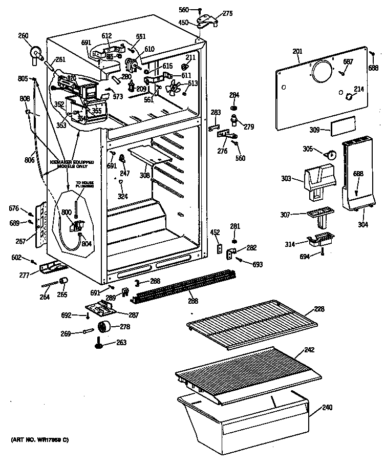 Hotpoint CTX14CISDLWH cabinet/shelves diagram