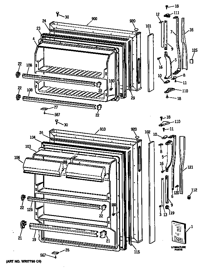 Hotpoint CTX14CASFRWH doors diagram
