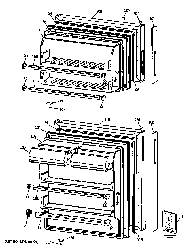 Hotpoint CTX14CYSDRAD doors diagram